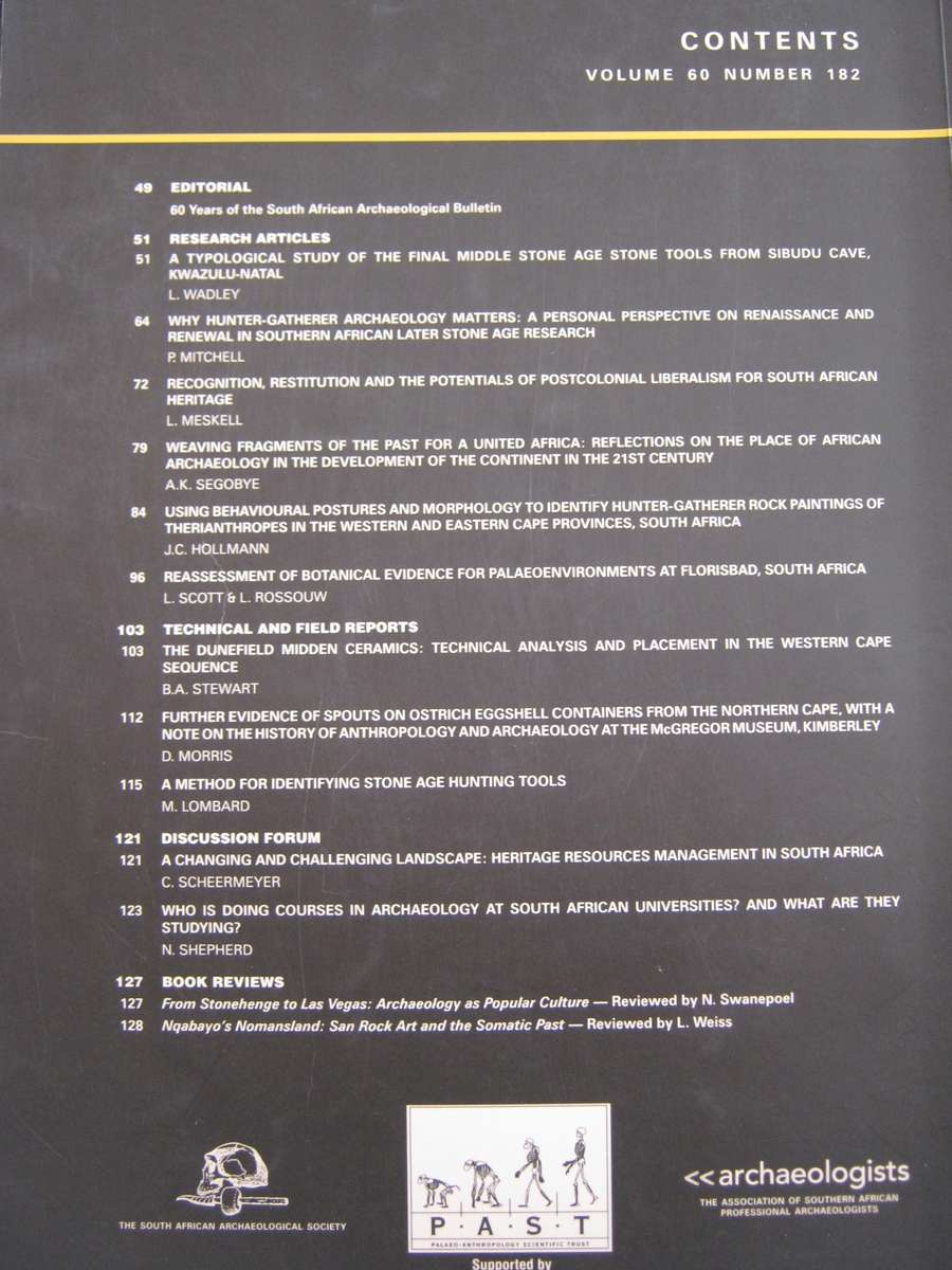 The South African Archaeological Bulletin  4 volumes