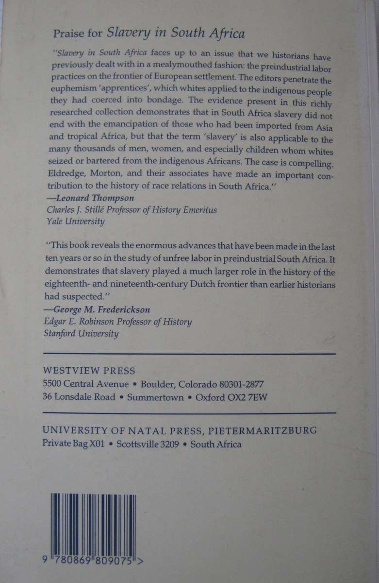 Slavery In South Africa Captive Labour on the Dutch Frontier