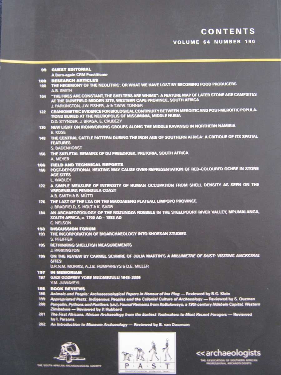 The South African Archaeological Bulletin  4 volumes
