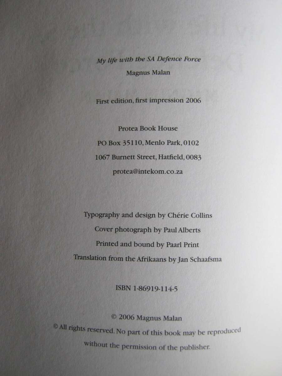My Life with the SA Defence Force Magnus Malan