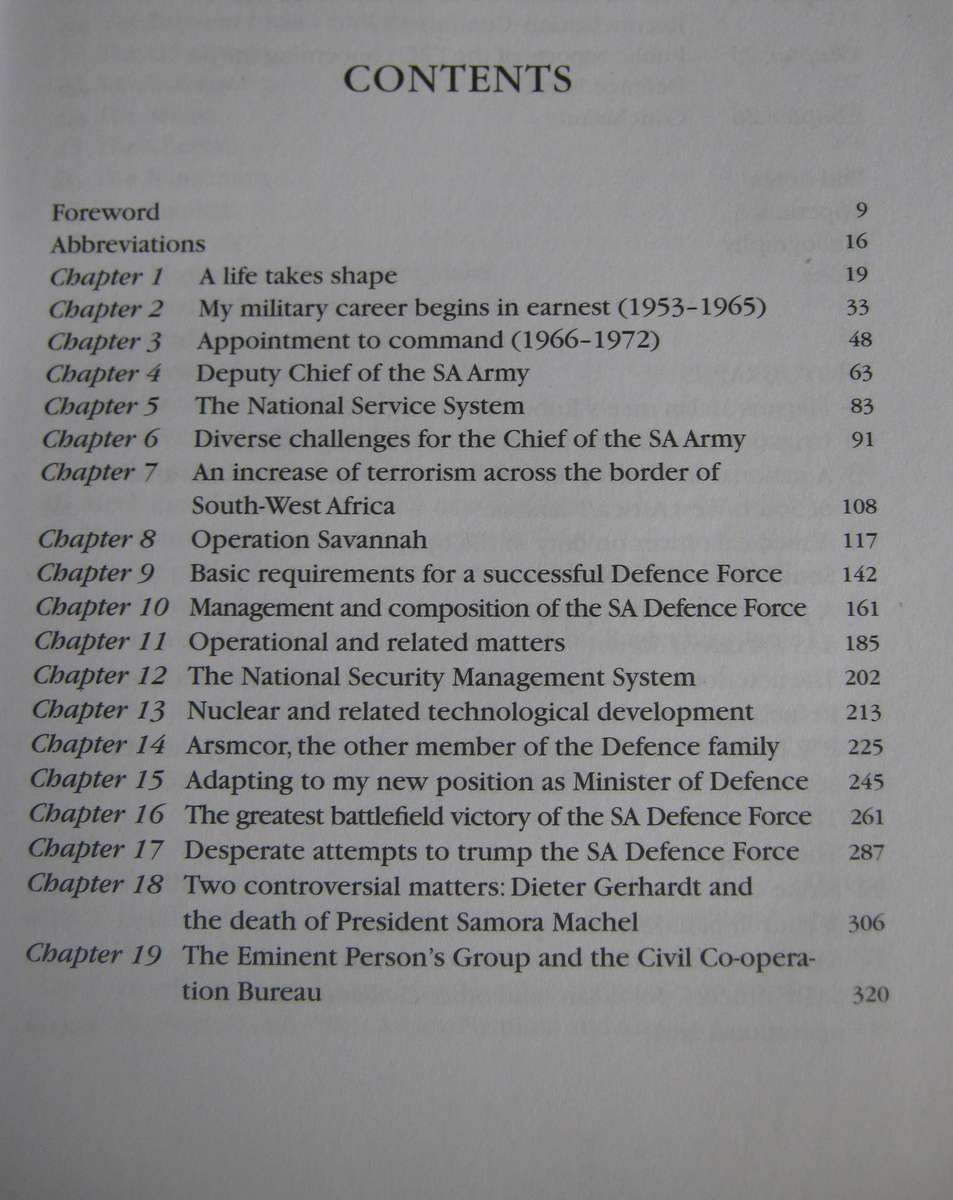My Life with the SA Defence Force Magnus Malan