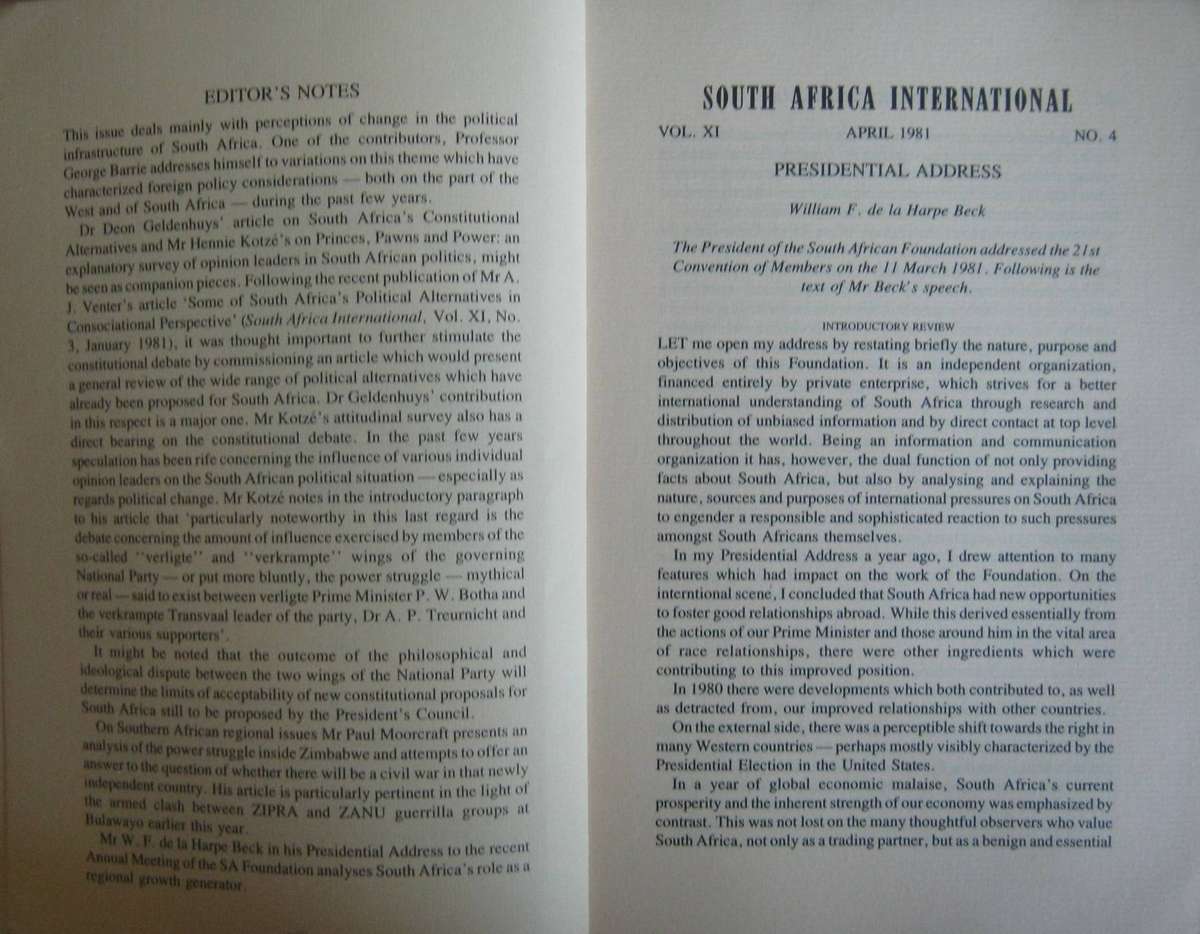 South Africa International Volume XI Number 4 April 1981