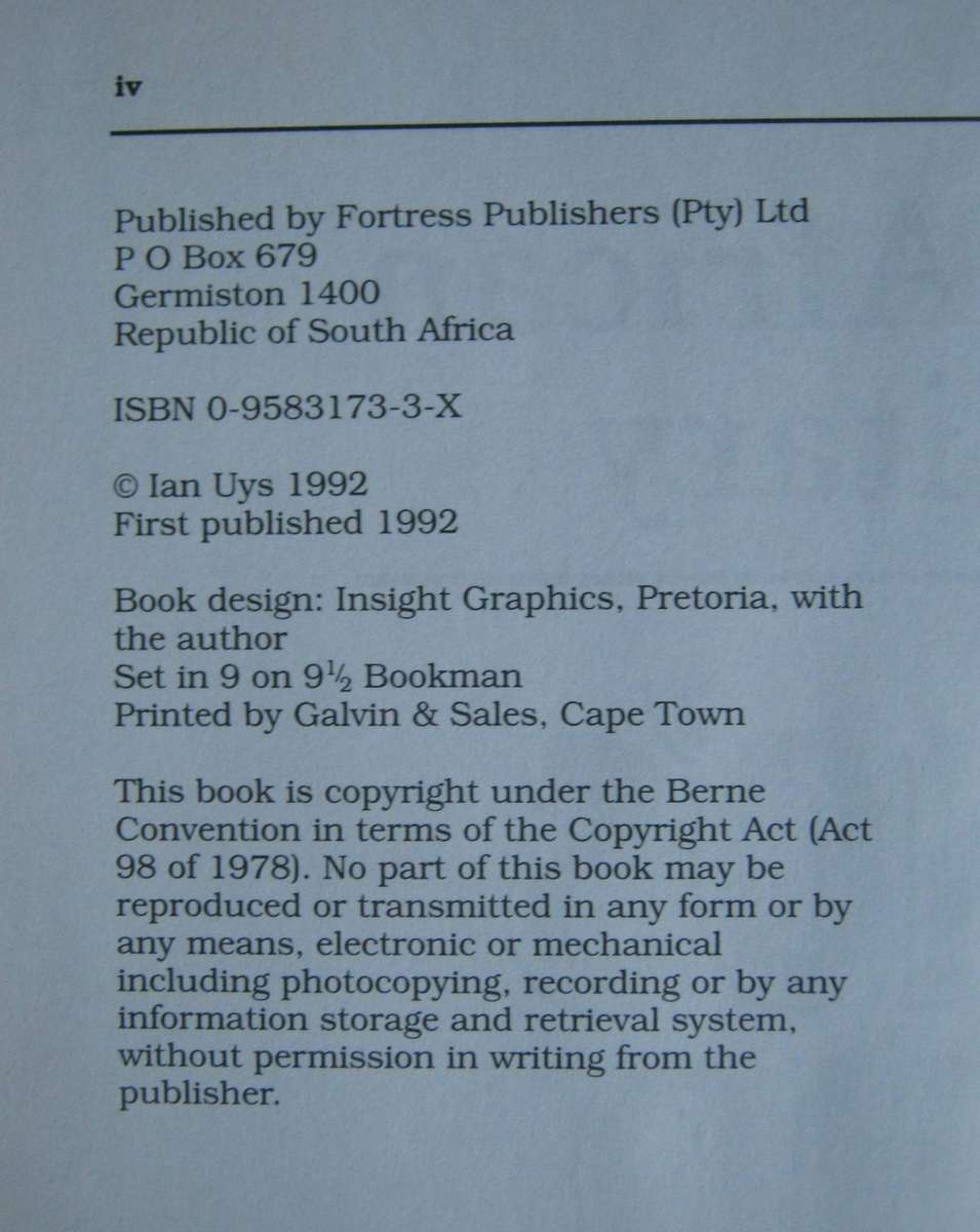 South African Military Whos Who 1452-1992 Ian Uys
