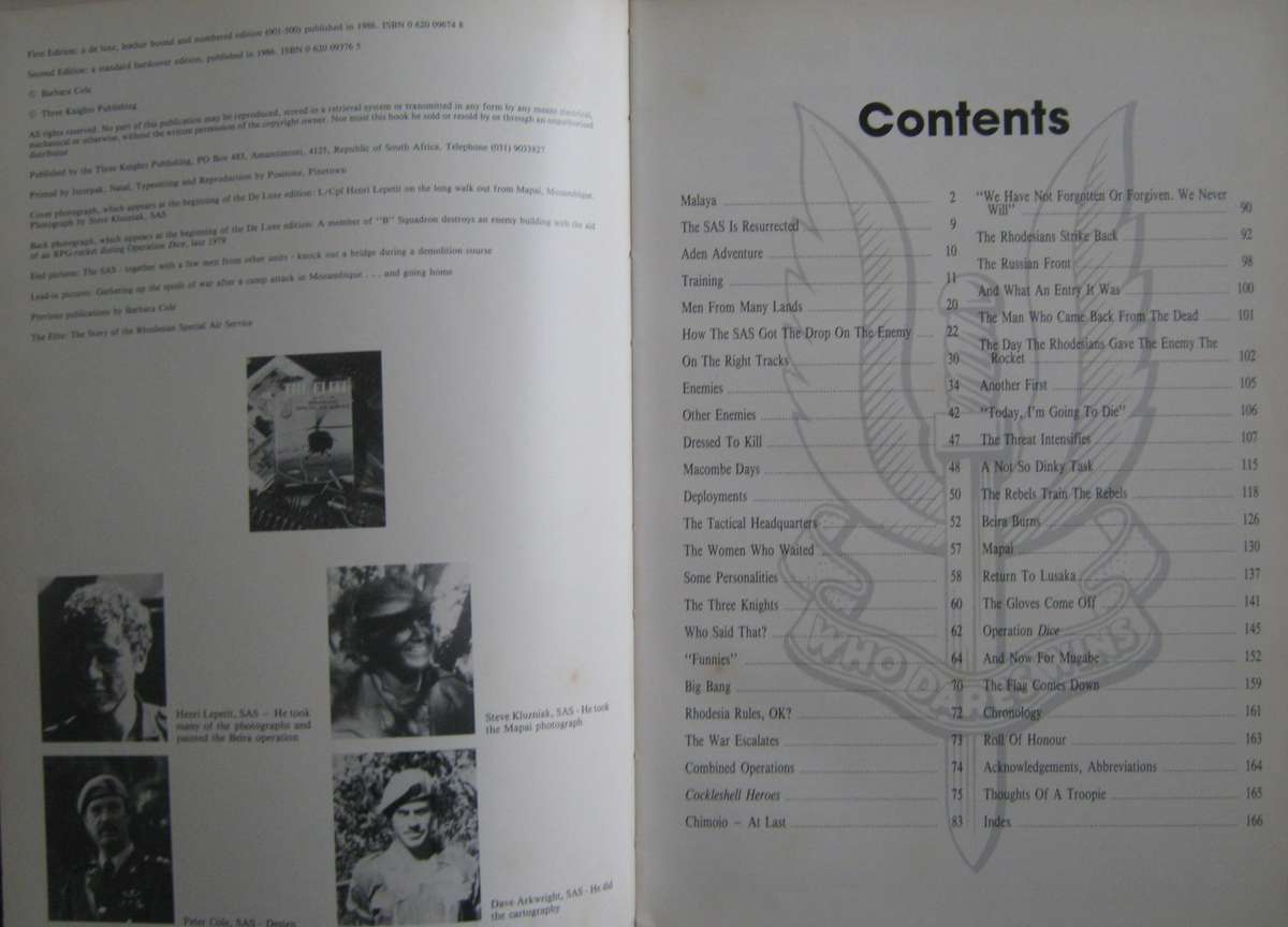 The Elite Rhodesian Special Air Service Pictorial Barbara Cole