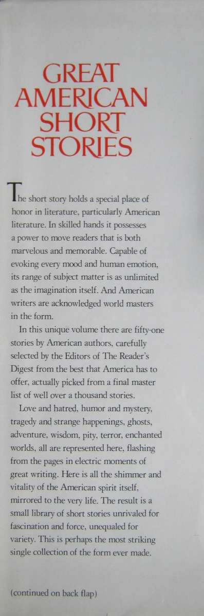 Readers Digest Great American Short Stories - Selected by the Editors of The Readers Digest