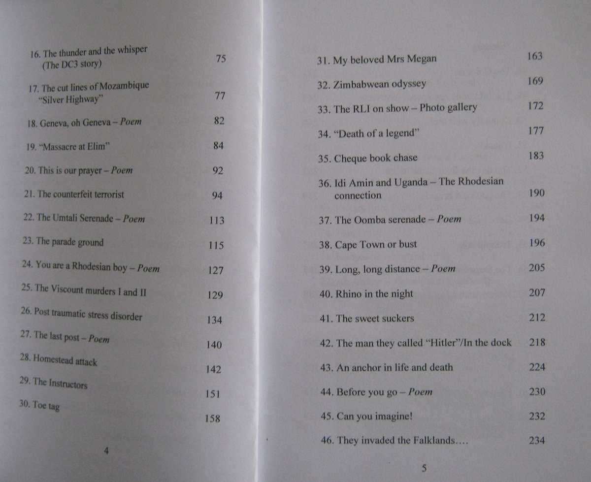 Tales and Poems of the Rhodesian Bush-War Circa 1967-1979 Signed by the author