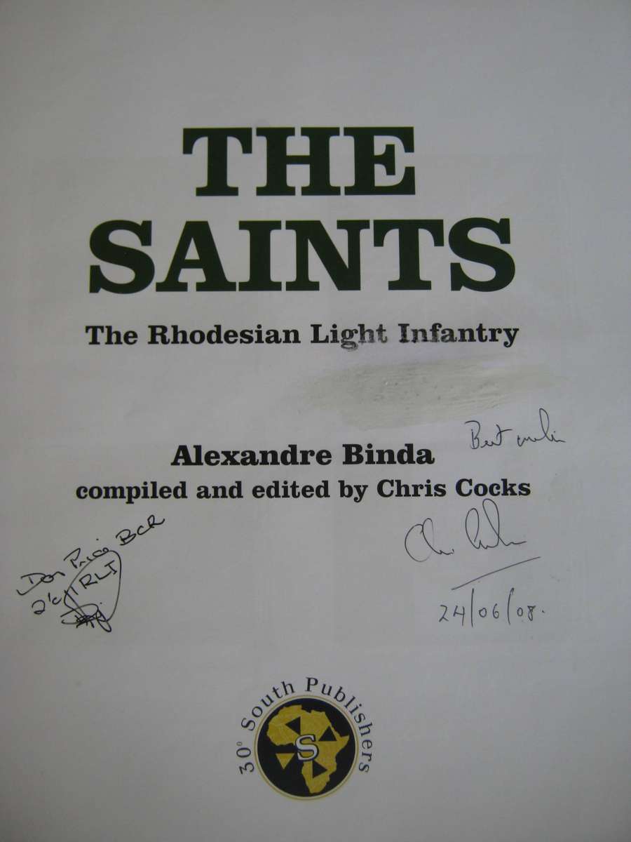 The Saints. The Rhodesian Light Infantry. Signed by Chris Cocks and Don Price BCR (No CD)