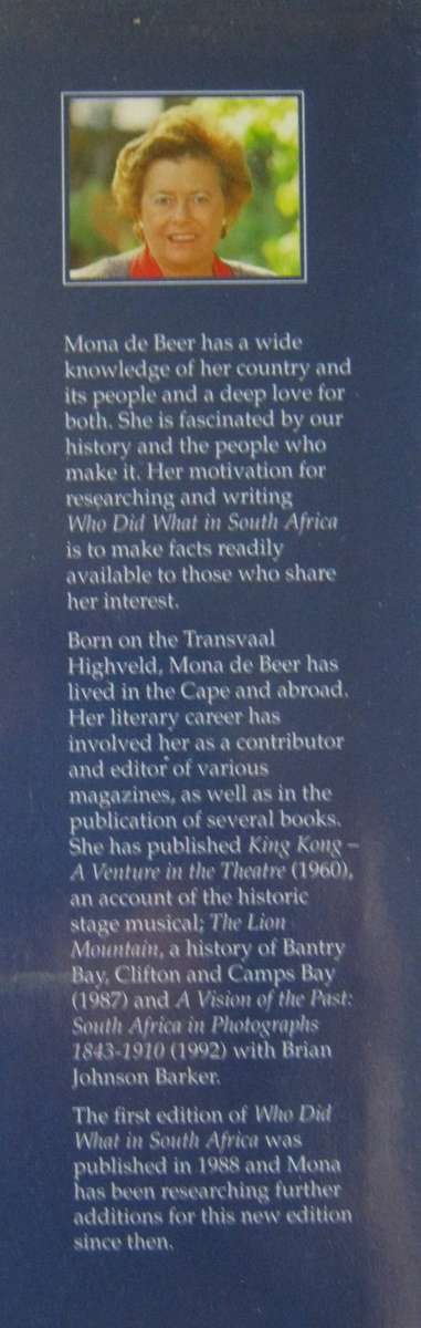 Who Did What in South Africa Mona De Beer