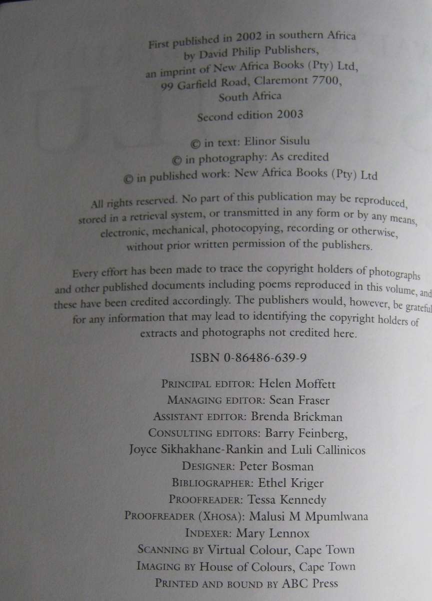 Walter & Albertina Sisulu In Our Lifetime  Signed