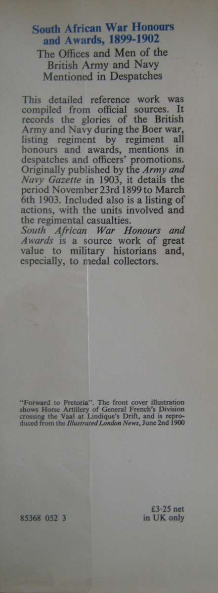 South African War Honours and Awards 1899-1902.