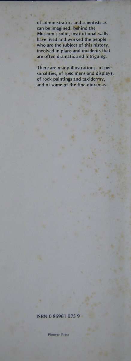 A History of The South African Museum R F H Summers