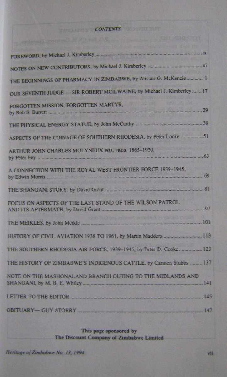 Set of 3 Heritage of Zimbabwe | Rhodesiana Journals