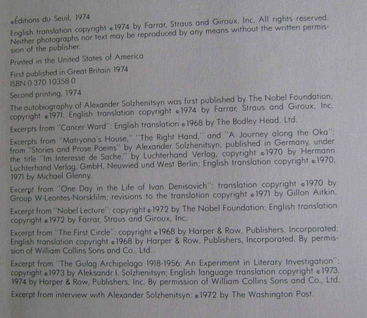 3 Alexander Solzhenitsyn Books