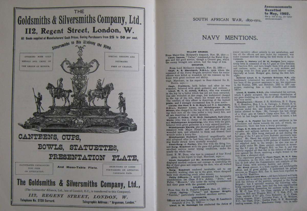 South African War Honours and Awards 1899-1902.