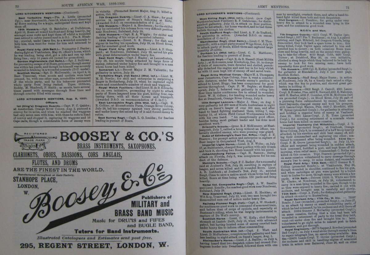 South African War Honours and Awards 1899-1902.