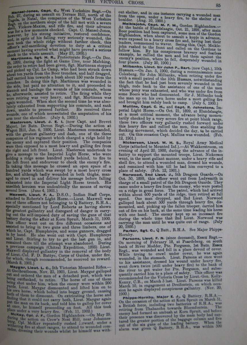 South African War Honours and Awards 1899-1902.