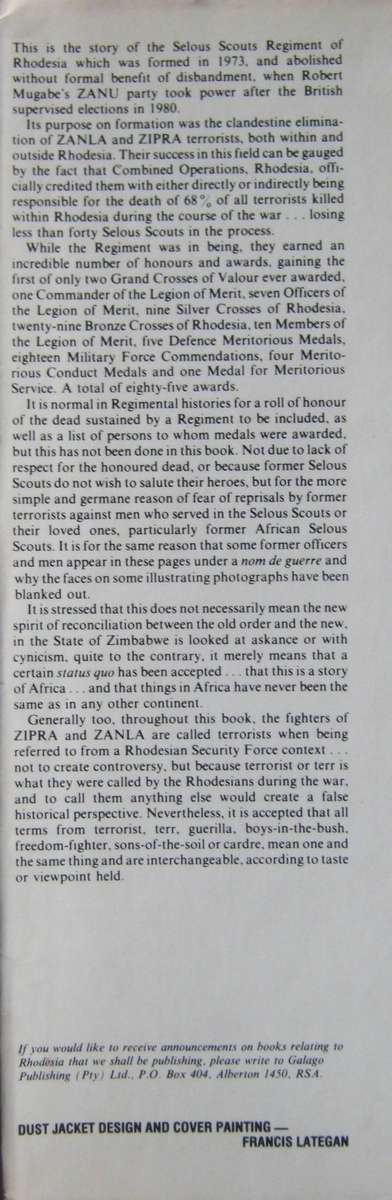 Selous Scouts Top Secret War Author: Lt. Col. Ron Reid Daly as told to Peter Stiff