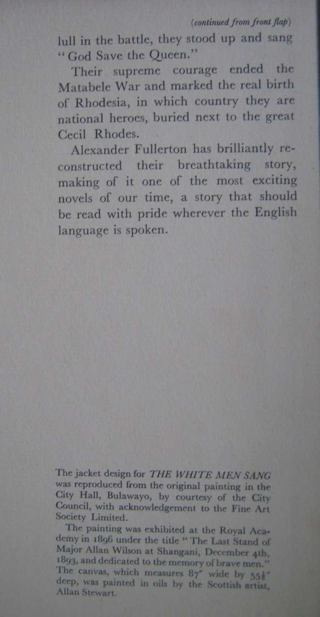 The White Men Sang Alexander Fullerton