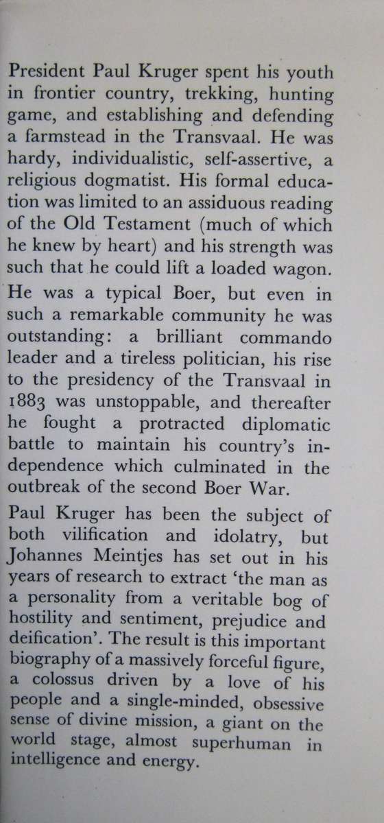 President Paul Kruger A Biography Johannes Meintjes