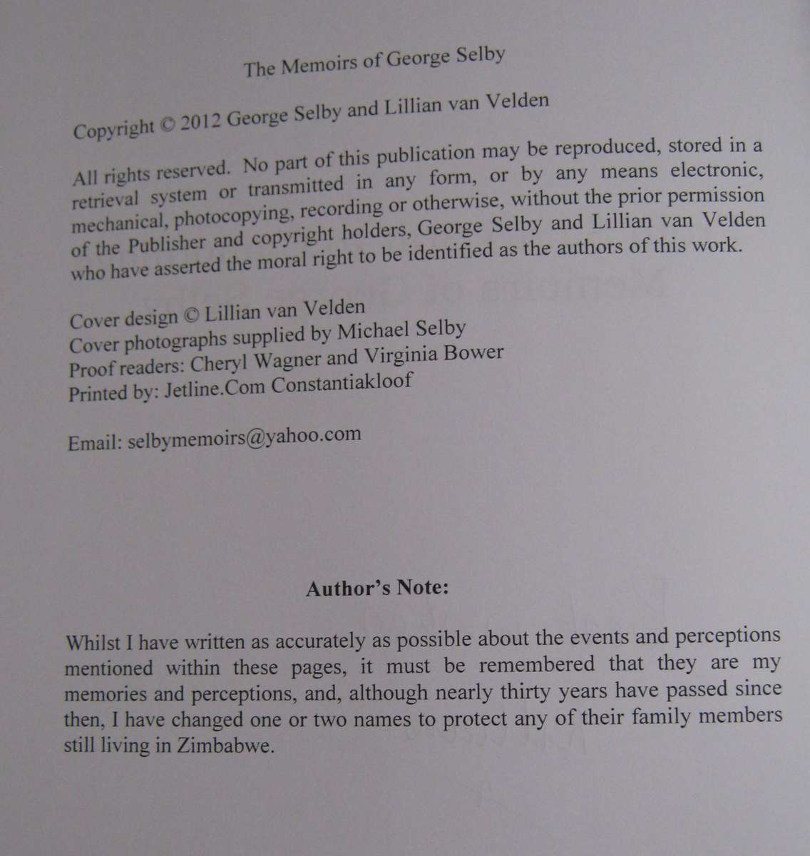 From Safari Suit to Camouflage. The Memoirs of George Selby - Signed