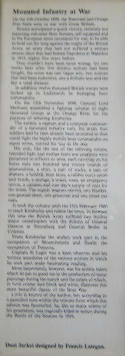 Monted Infantry at War Boer War Sketches Capt. Stratford Ledger