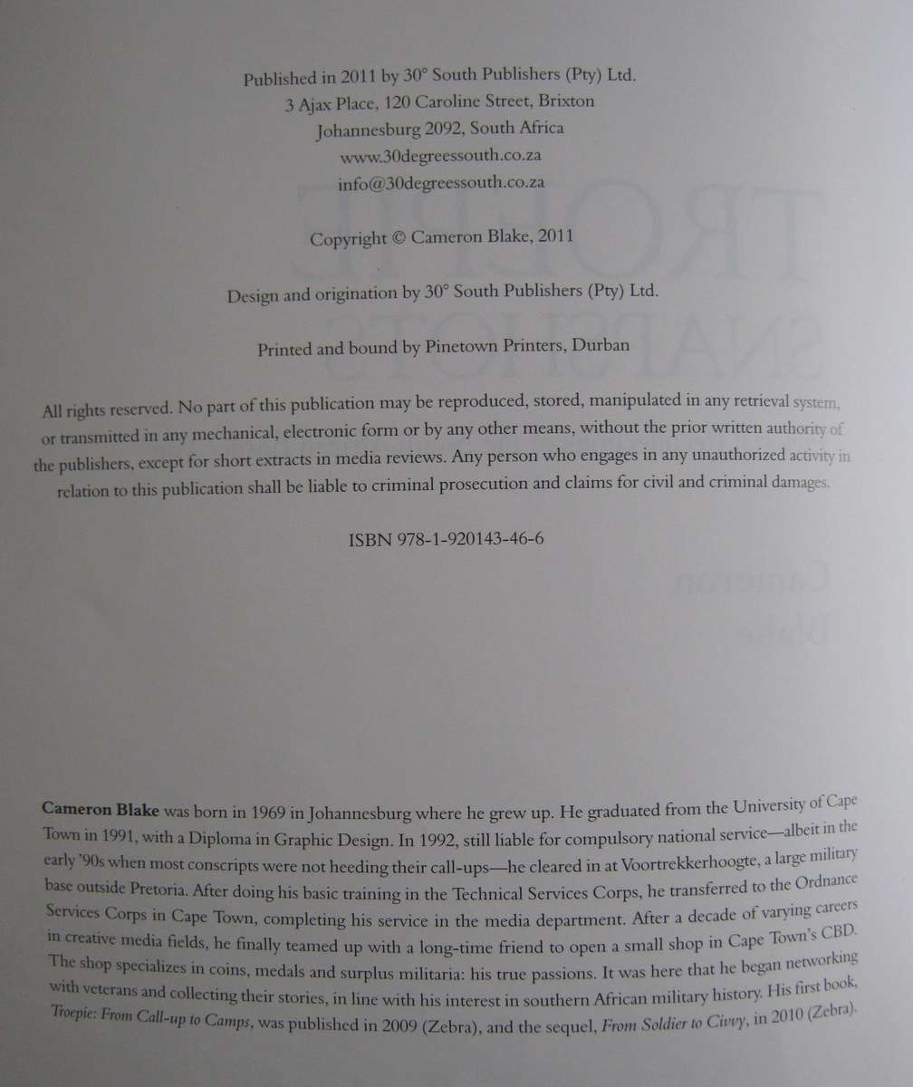 Troepie Snapshots Pictorial Recollections of the South African Border War Cameron Blake