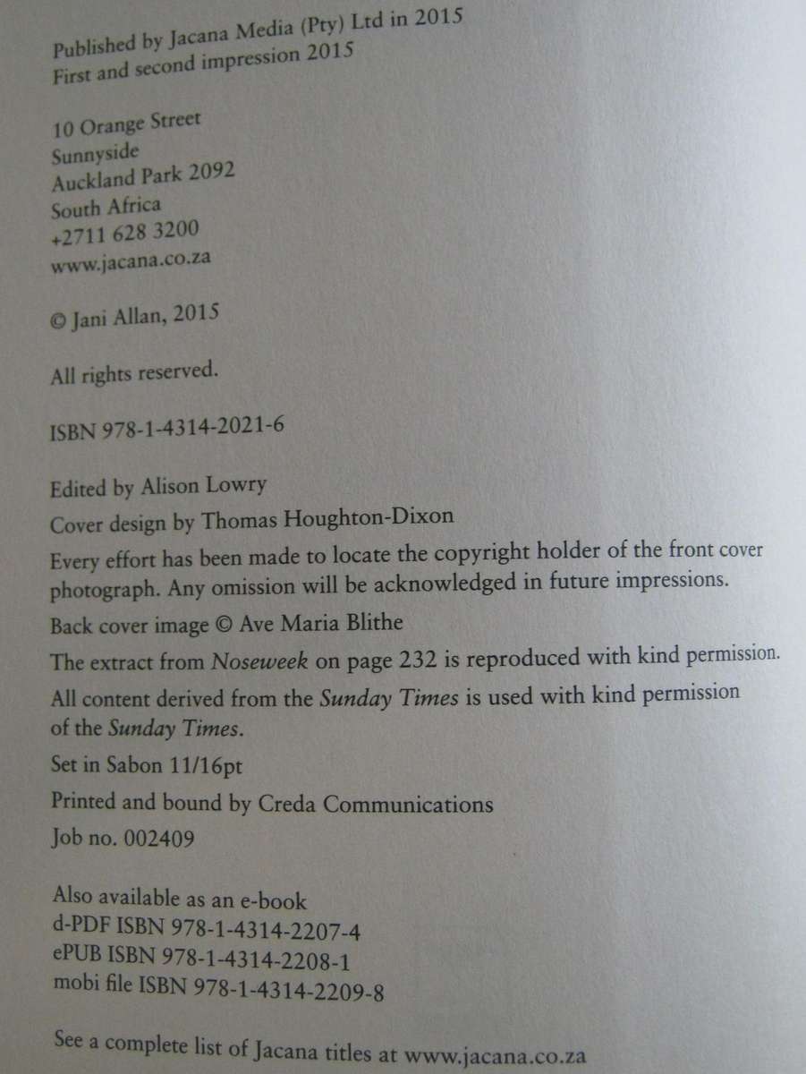 Jani Confidential A Memoir Jani Allan