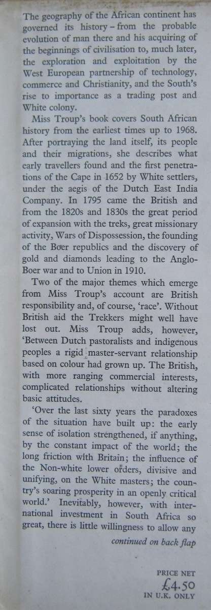 South Africa An Historical Introduction Freda Troup