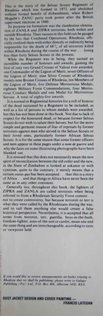 Selous Scouts Top Secret War Author: Lt. Col. Ron Reid Daly as told to Peter Stiff