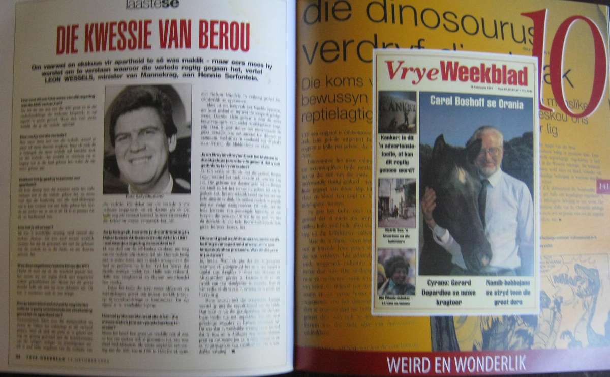 Oranje Blanje Blues n Nostalgiese Trip VryeWeekblad 88-94 Max Du Preez