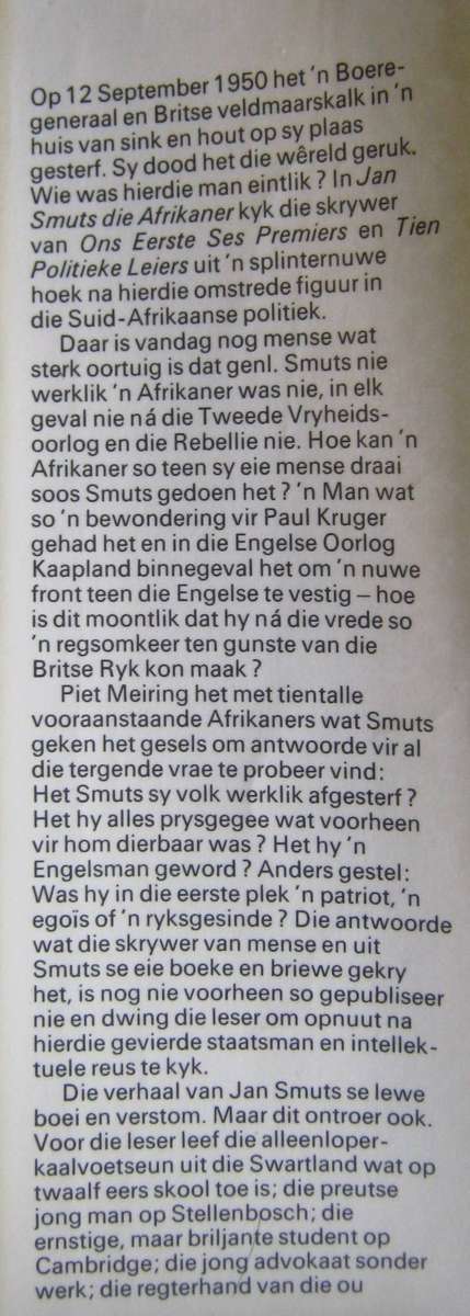 Jan Smuts Die Afrikaner Piet Meiring