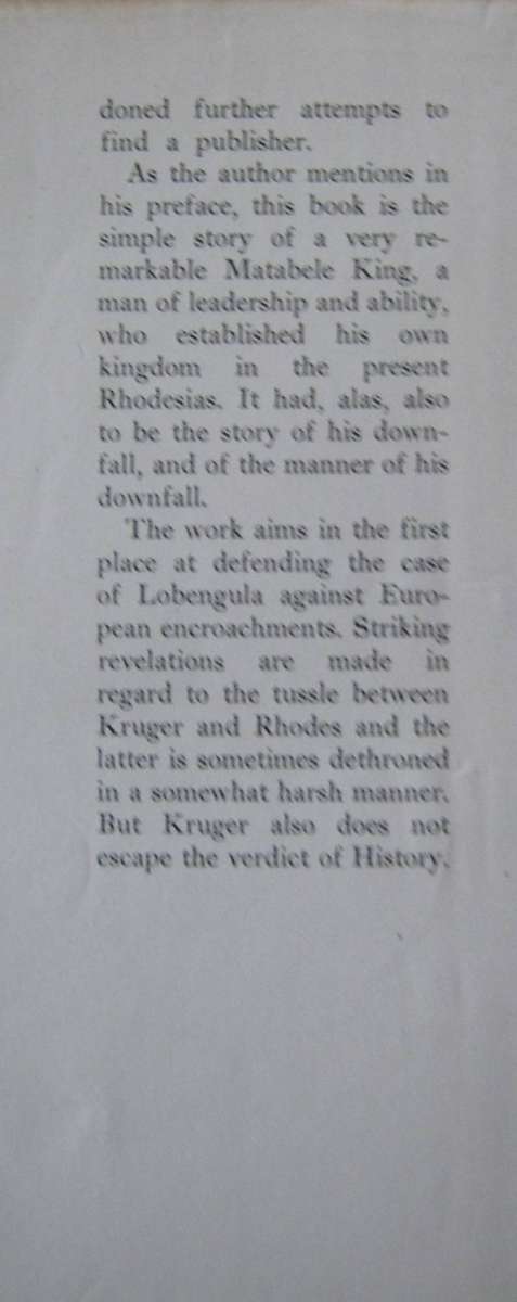Lobengula The Tragedy of a Matabele King Gustav S Preller