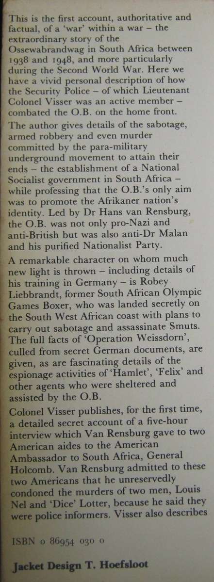 OB Traitors or Patriots? George Cloete Visser