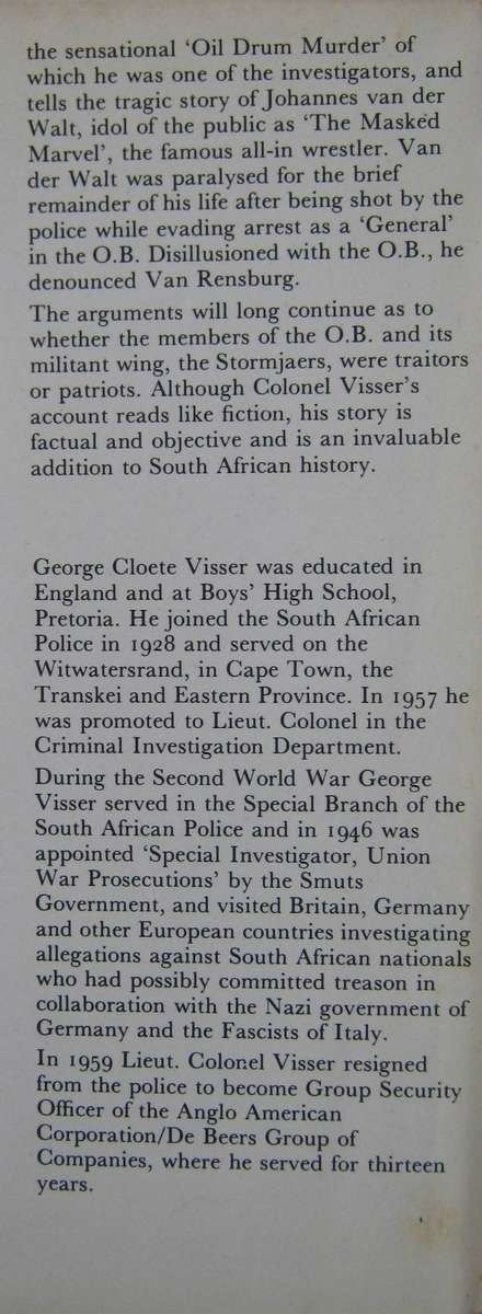 OB Traitors or Patriots? George Cloete Visser