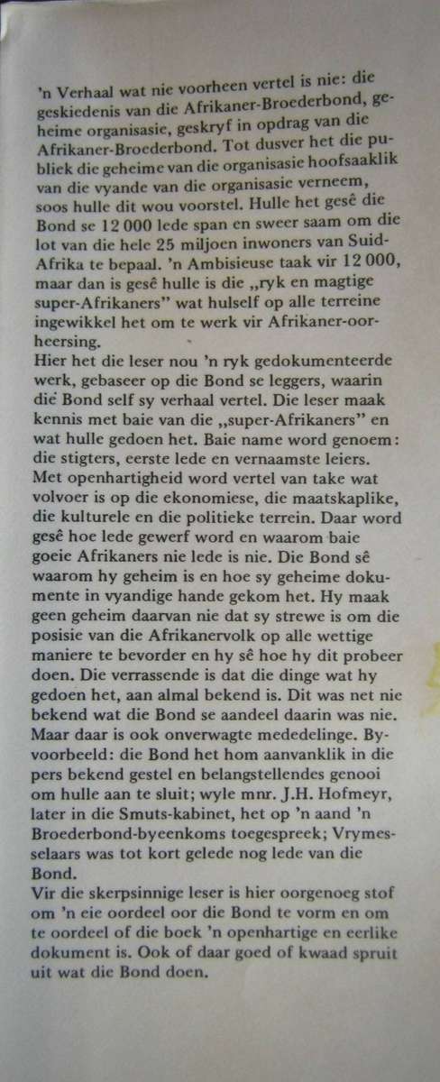 Die Afrikaner-Broederbond: Erste 50 Jaar A N Pelser