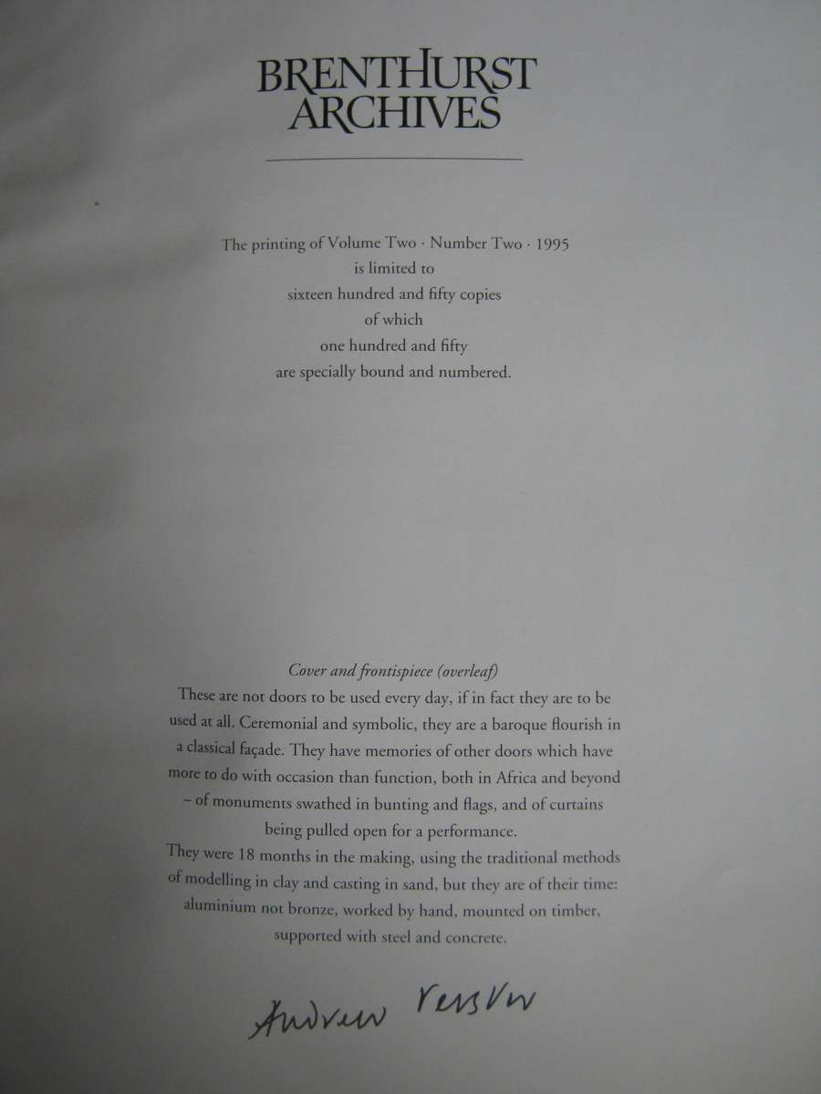 Brenthurst Archives Volume Two Number Two