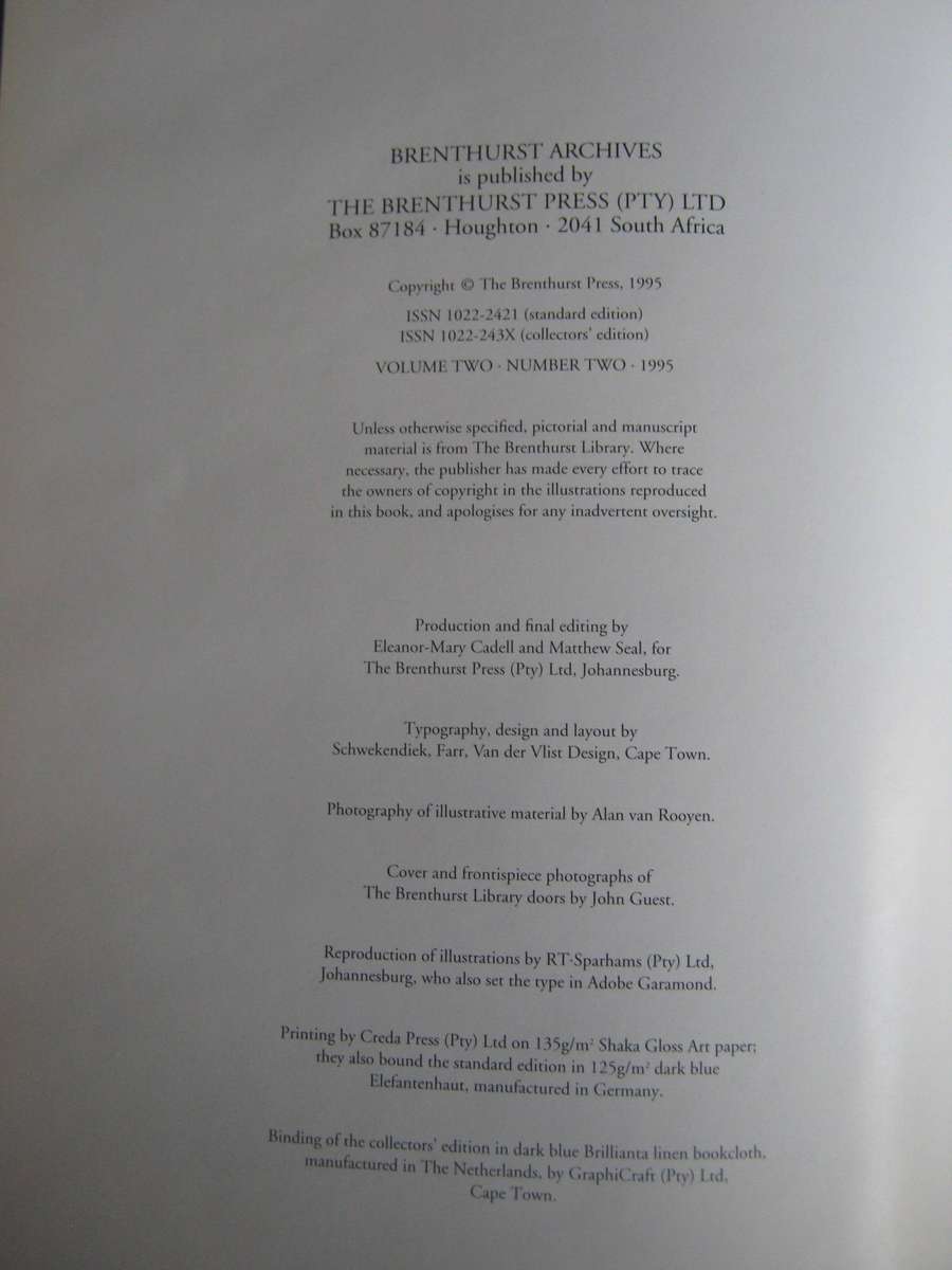 Brenthurst Archives Volume Two Number Two