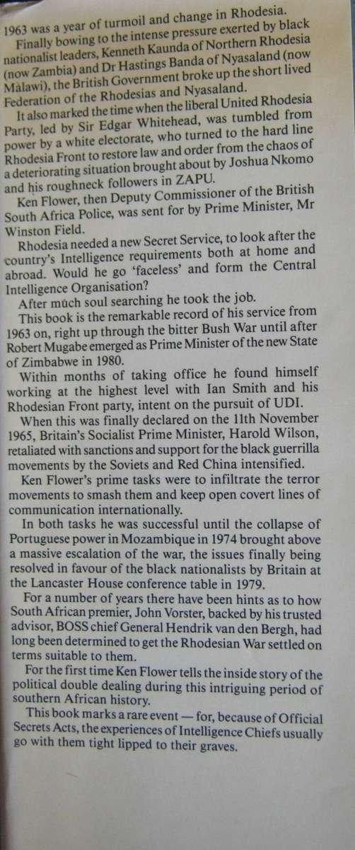 Serving Secretly Rhodesias CIO Chief On Record Ken Flower