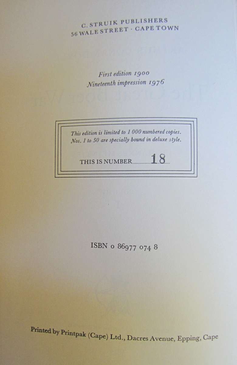 The Great Boer War Anglo-Boer War Reprint Library Volume 1 Deluxe Bound Edition 18/50