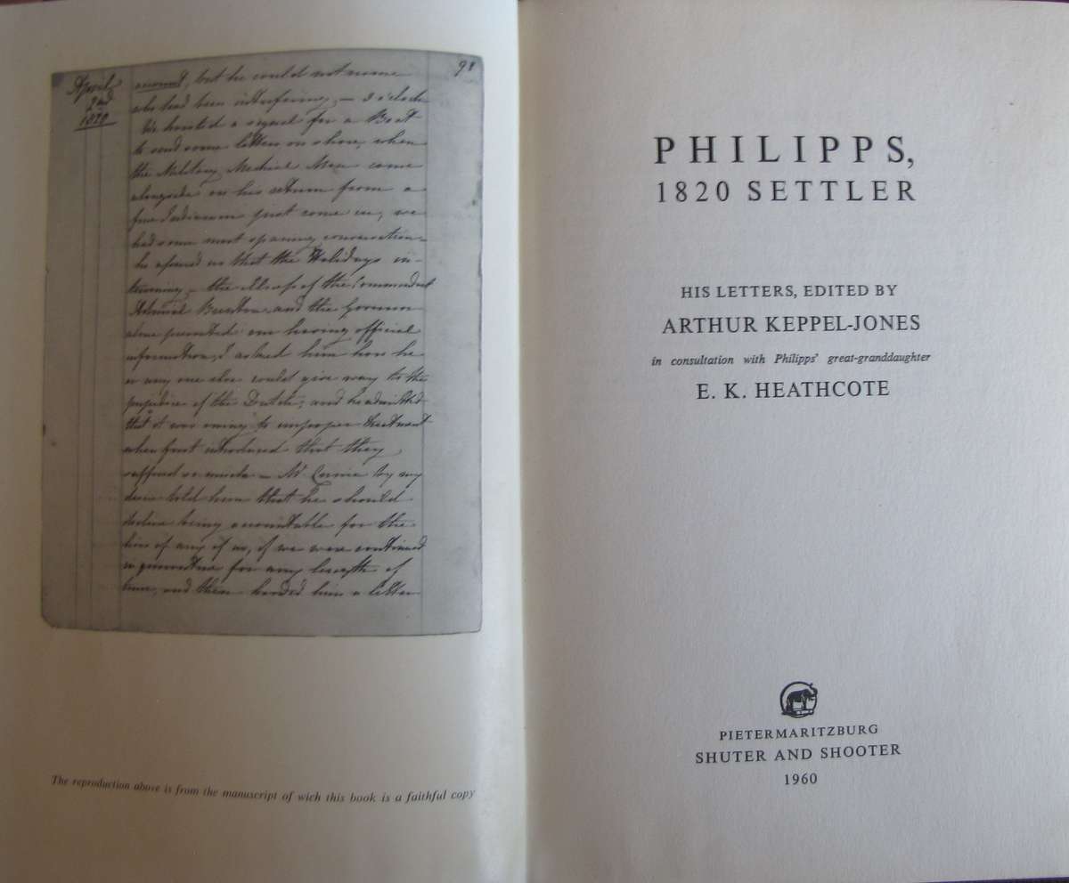 Philipps 1820 Settler Edited by Keppel-Jones