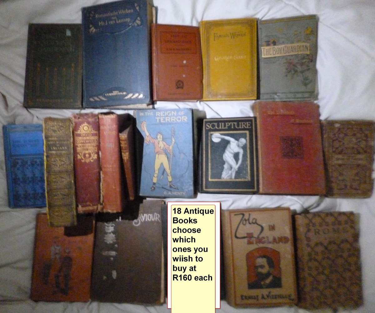 ANTIQUE BOOKS x 18
