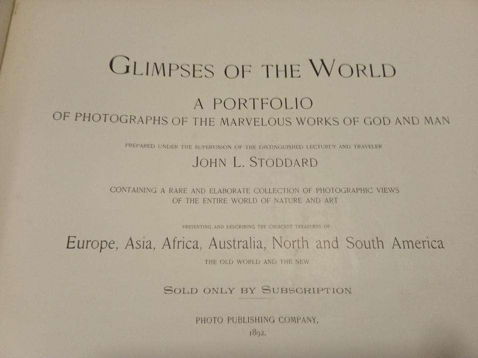 Glimpses of the World 1892 PORTFOLIO OF PHOTOGRAPHS