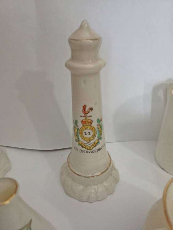 Miniature Crested China Ornaments x7