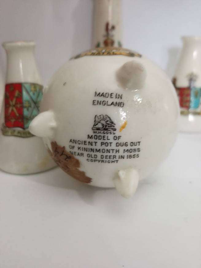 Miniature Crested China Ornaments x7