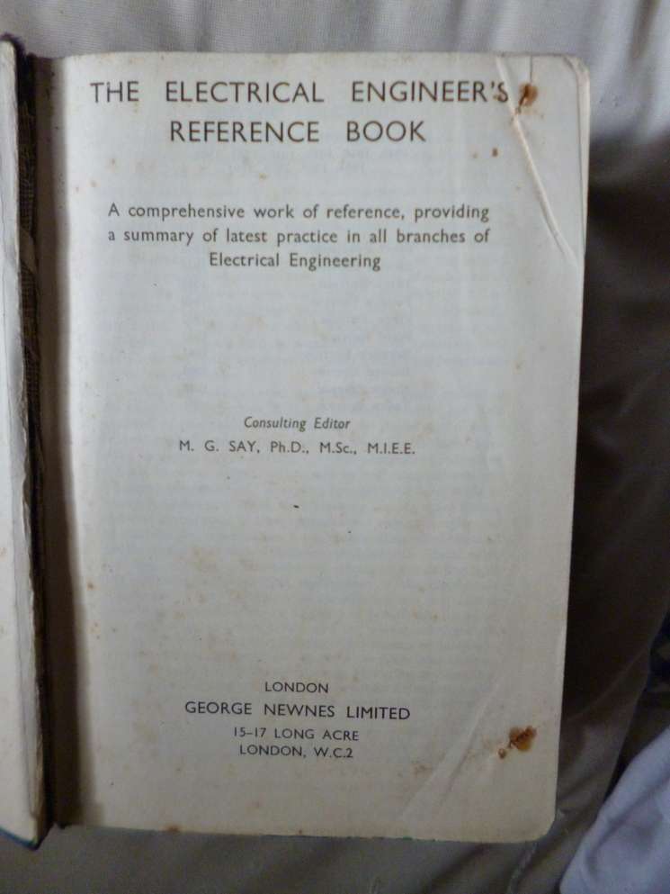 Electrical Engineers Reference Book 1954 by E Molloy
