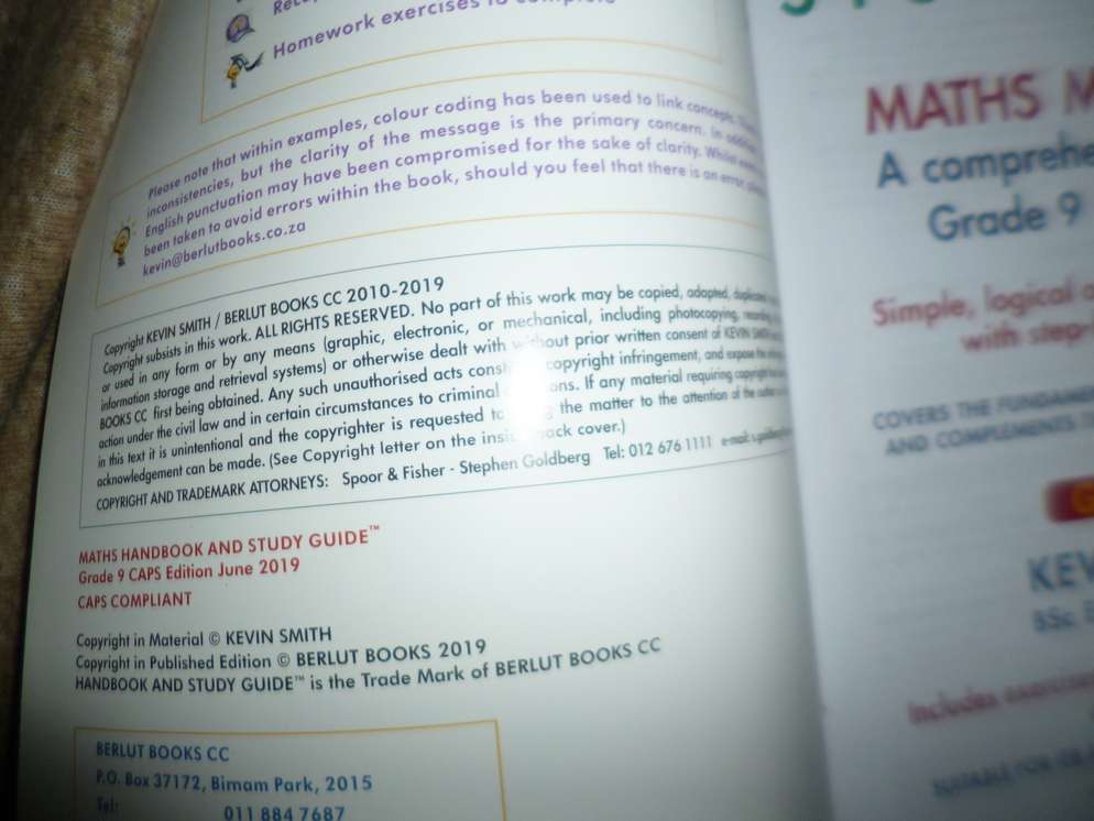 Maths Handbook and Study Guide  GR 9