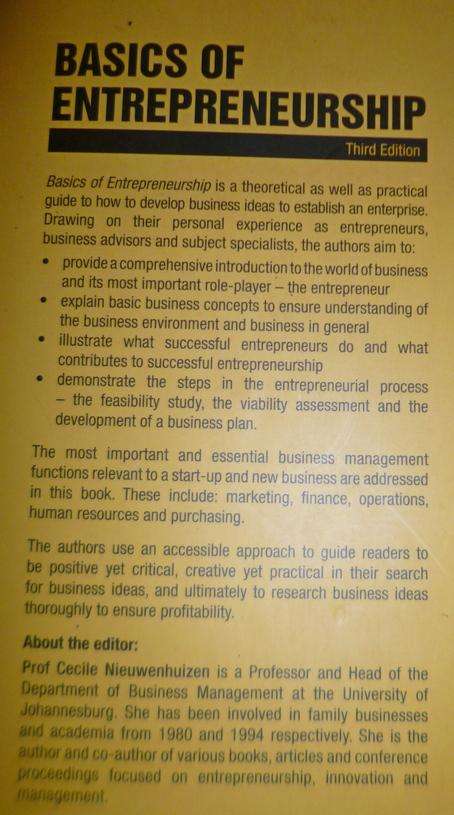 Basics of Entrepreneurship by C Nieuwenhuizen