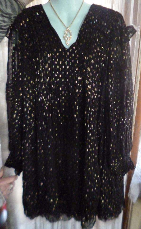 Black & Gold Top with necklace