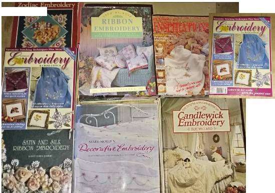 Embroidery Books x5 & 3 magazines