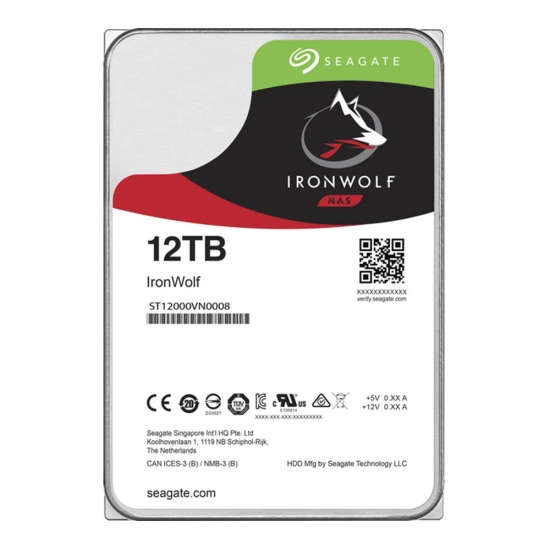Seagate IronWolf NAS 12TB SATA6G 3.5" HDD (256MB)